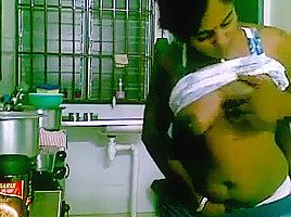 Malaysian indian couple fuck in kitchen