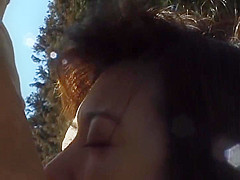 Maria Yuuki naughty Asian milf sucks cock in outdoor show