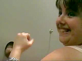 Married bbw sucks strangers dicks at gloryhole for cash