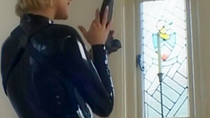 Masked Blonde Milf In Latex Works Her Sweet Lips On A Cock