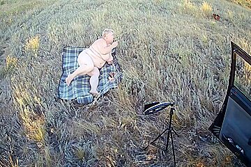 Masturbating Pussy With A Public Place