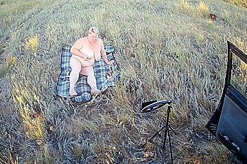 Masturbating Pussy With A Public Place