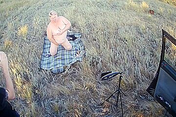 Masturbating Pussy With A Public Place