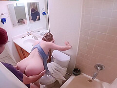 Masturbating Stepmom In The Bathroom Invites Stepson In For Sex