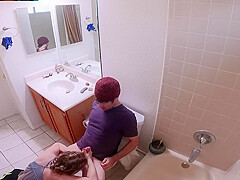 Masturbating Stepmom In The Bathroom Invites Stepson In For Sex