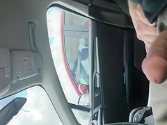 Masturbating to pretty girls in his parked car
