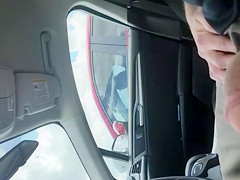 Masturbating to pretty girls in his parked car