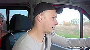 4 Mature Pussies against 1 Cock in the MatureVan