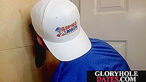 Mature Step daddy sucks black dick through gloryhole