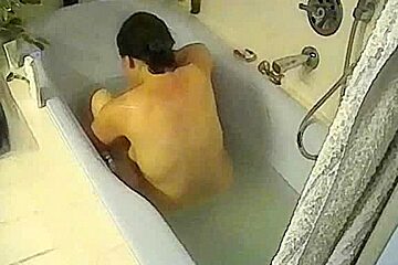 Mature lady filmed on camera naked after a shower