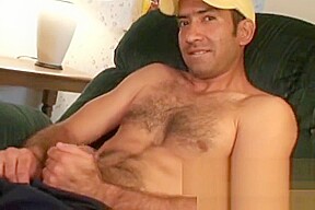 Mature stud tugging and stroking hard until he cums