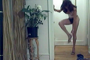 Mexican mature tgirl masturbates and eats cum from her fingers