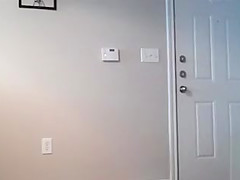 Milf exposes her naked body to delivery person