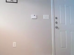 Milf exposes her naked body to delivery person