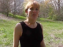 Milf im park mit wichse in der fresse!
