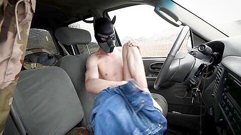 Military Alpha Soldier Fucks Himself With Dildo In Truck While In Public