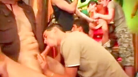 Military guys at bar have orgy