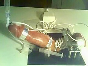 Milked by a machine in bondage