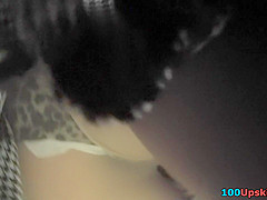 Mini skirt on the skinny butt, in accidental upskirt