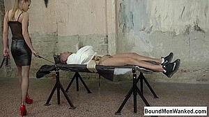 Mistress Disciplines Bound Slave At Boundmenwanked With Hot Milf, Sarah Kay And Sara Kay