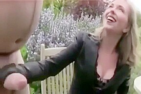 Mistress T jerks off a beautiful big cock