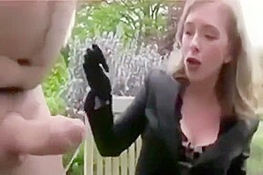Mistress T jerks off a beautiful big cock