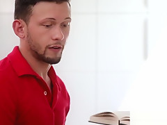 Muscled gay dude raw rides and sucks
