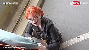 My Dirty Hobby - Horny amateur Iva_Sonnenschein sucks dick in a parking lot