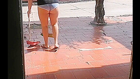 My Perverted Stepmother Likes To Clean In The Street For The Neighbor To See