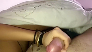 My girlfriend wakes me up sucking my cock under the cover!