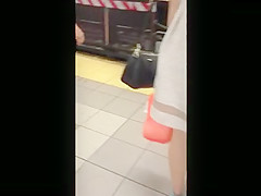 NYC subway sexy latina yoga pants