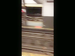 NYC subway sexy latina yoga pants