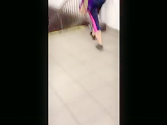 NYC subway sexy latina yoga pants
