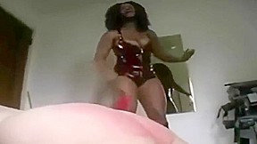Naked male slave Is Gagged, Whipped Has Dick Trampled