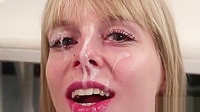 Nasty Peach Gets Cum Shot On Her Face Eating All The Cum70pw