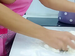 Nasty Step mommy Step mommy Big Coquettish Jugs Cooking In Kit With Hot Milf