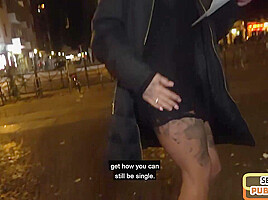 Nasty public slut drilled by thick cock in wet pussy