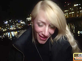 Nasty public slut drilled by thick cock in wet pussy