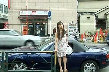 Naughty Asian chick in public sex action