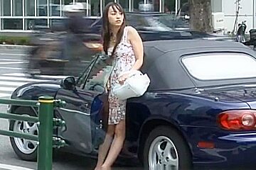 Naughty Asian chick in public sex action