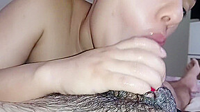 Naughty Horny Licking A Hard Cock