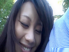 Naughty Japanese AV model acts like a hot porn star in outdoor sex