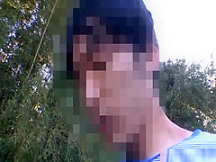 Naughty Japanese AV model acts like a hot porn star in outdoor sex