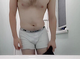 Naughty Kinky Straight Boy / Teasing Naked Body / Strips Off / Strokes Pink Balls / Ginger Bush