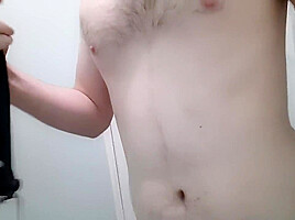 Naughty Kinky Straight Boy / Teasing Naked Body / Strips Off / Strokes Pink Balls / Ginger Bush
