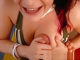 Naughty bitch Talissa shows hunk her riding skills