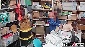 Naughty thief Hayden Hennessy gets cock punishment