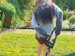 Nerdy Faery Shoe Piss And Soaked Sprinkler Fun