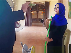 Nervous Arabian Refugee Takes Cash For Fucking Fat Dick