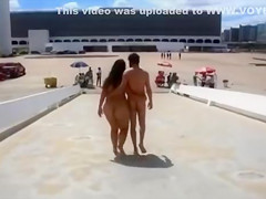 Newly married couple walked naked in the public place